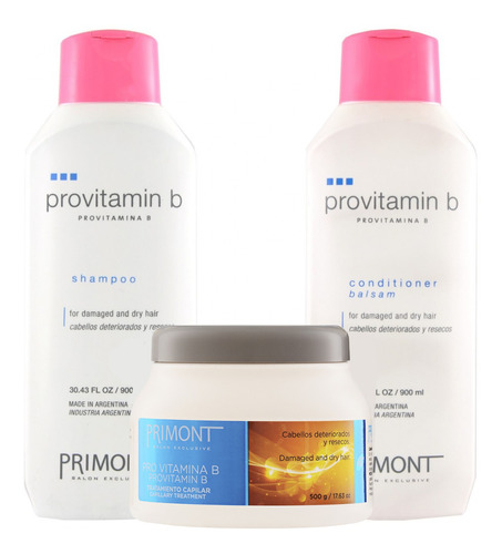 Pack Profesional Primont: Shampoo+acondicionador+tratamiento