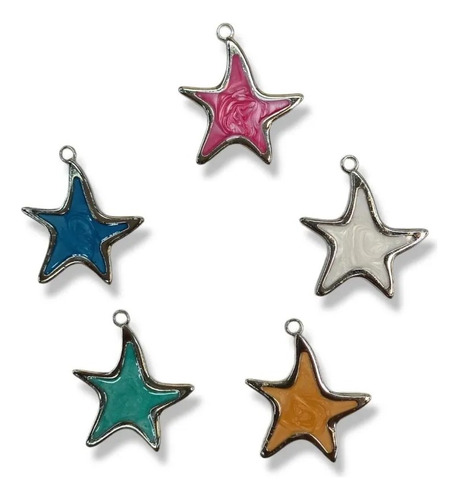 Dije Estrella De Mar Con Esmalte Perlado X 30 Unidades Color Camel