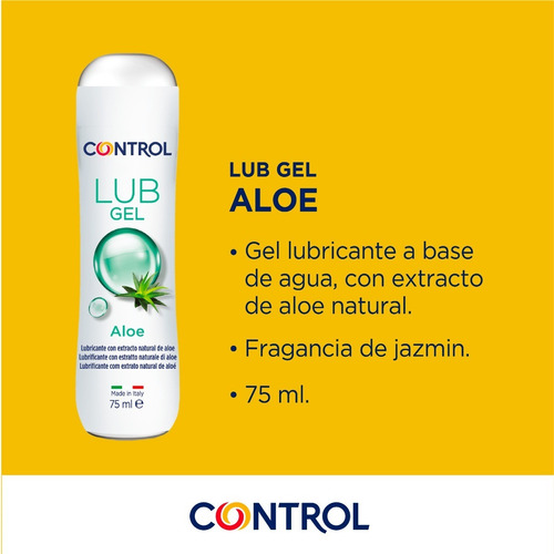 Imagen 3 de 6 de Gel Intimo Lubricante Control Lube Aloe 75 Ml.