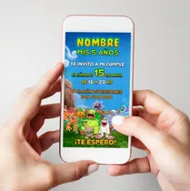 Comprar Invitación Tarjeta Digital Personalizada My Singing Monsters