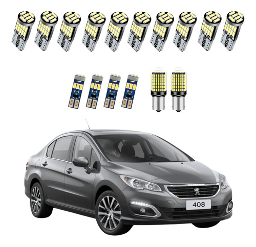 Kit Lampadas Led Interna Premium Peugeot 408 - Luz De Ré