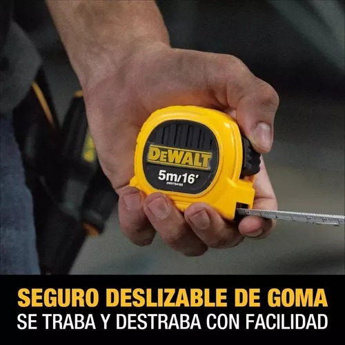 Huincha De Medir 5m/16' Diseño Compacto Dewalt Dwht34192l