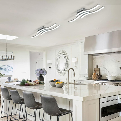 Moderna Lámpara De Techo Led Regulable Curvada Minimalista D