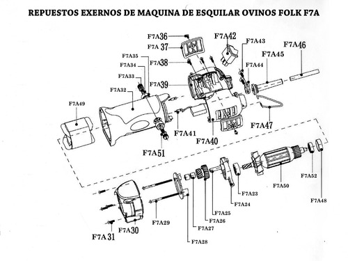 Repuesto Maquina De Esquilar  Engranaje Para F7a