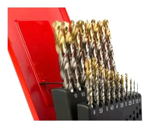 Imagen 4 de 8 de Juego Set Mechas Acero Rapido Titanio Dormer 19p 1-10mm A087