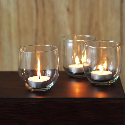 Juego 12 Portavelas Cristal Transparente 2.5 Diámetro Bodas
