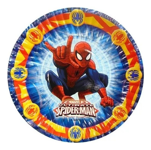 Pack X 10 Platos Descartables Spiderman Oficial Cotillón