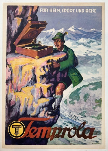 Tocadisco Música Afiche Propaganda 1929 -  Lámina 45x30 Cm.