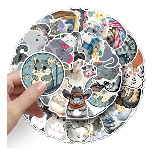 50 Chinchillas -1246 - 50 Pegatinas Totoro Sudamericanas