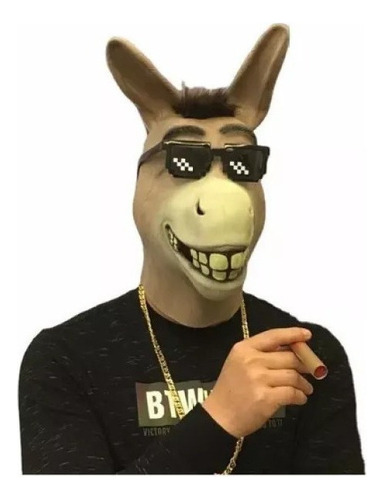 Máscara Engraçada De Cabeça De Látex De Burro Para Festa .