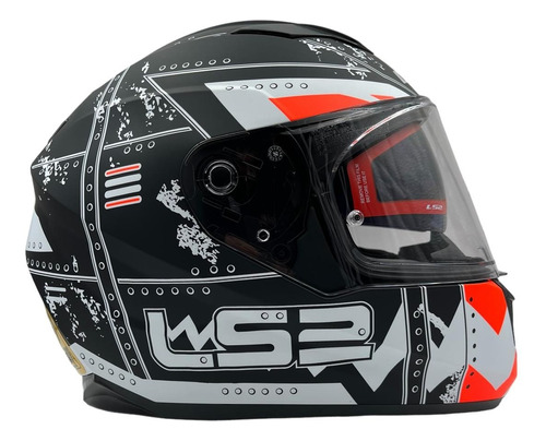 Casco Integral Con Lentes Ff320 Evo Max Negro Naranja Mate