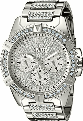 Guess Men's Stainless Steel Multifunction Crystal Accented