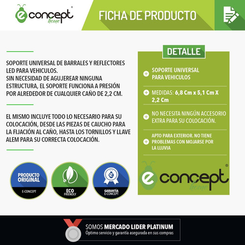 Imagen 10 de 10 de Soporte Universal Para Faro Axiliar Led X 2