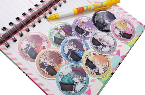 Set De 10 Stickers Circulares De Anime - Diabolik Lovers