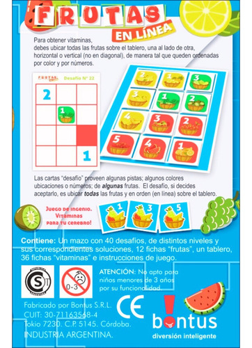 Juego De Cartas Frutas En Linea - Bontus