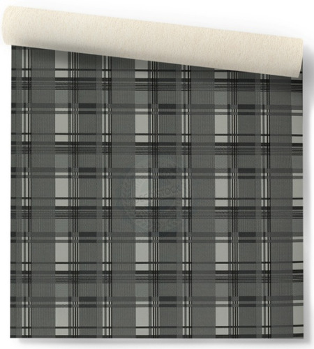 Papel Vinilizado Muresco Cuadrillé Gris Casabella 109/1 Ds