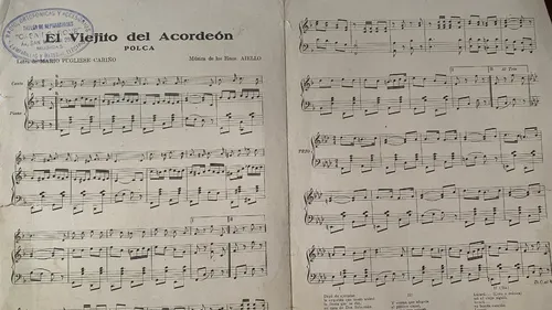 Antigua Partitura Tango, El Viejito Del ... Pugliese Mv (Usado)