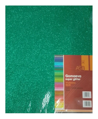 Goma Eva Planchas 40x60 Color Glitter Con Brillos Paq X 10