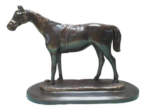 Escultura De Cavalo Ingles Em Petit Bronze  Cod 168