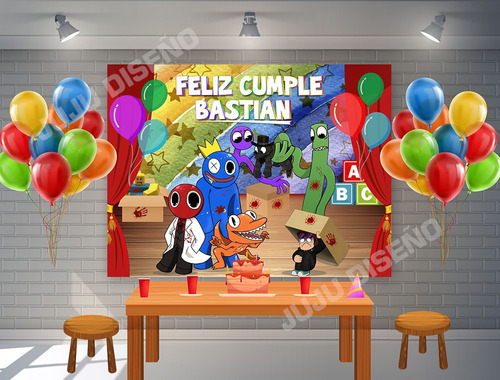 Fondo De Tela De Rainbow Friends Eventos Fiestas Cumpleaños