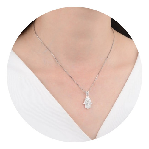 Cadena Con Dije Mano Plata 925 (arg60031)