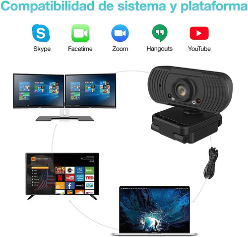 Cámara Web De 1080p Hd Con Micrófono Usb Para Pc O Laptop