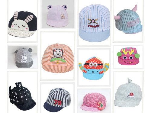 Pack 12 Gorritos Para Bebe Niño Niña Gorrito Bebe Para Sol