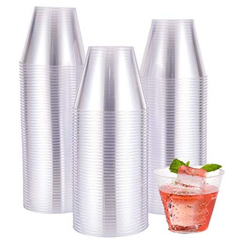 100 Vasos De Plástico Transparente Desechables De 9 Oz...