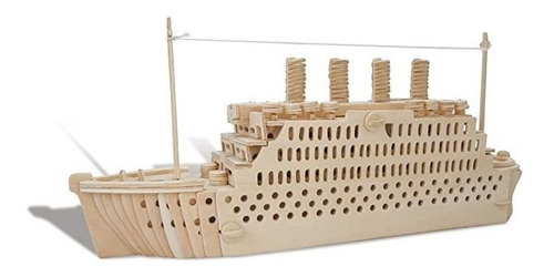 Perplejo Titanic 3d Madera Natural Puzzle, Ninguno , Multic.