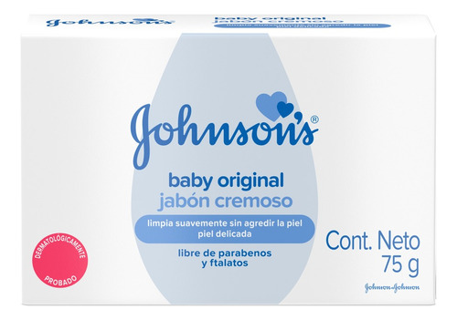 Jabón En Barra Para Bebé Johnson's Original 75 Gr