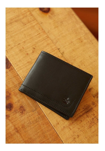 Billetera Hombre Cuero Penguin Solid Wallet Negro