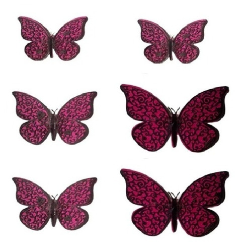 Mariposas Decorativas Gibre Pack X 6 Un - Varios Colores