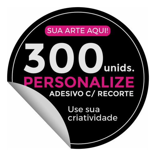 300 Adesivos 5x5 Decorativo Com Logomarca - Corte Preciso