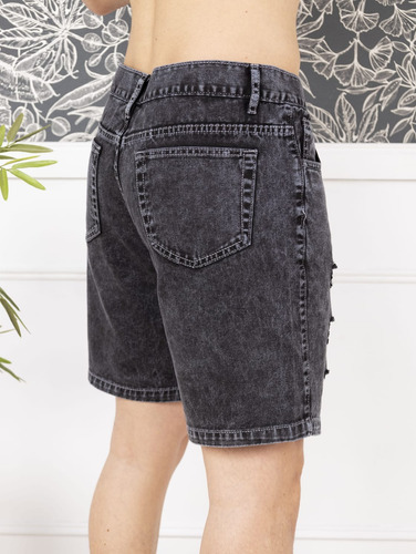 Bermuda Rasgada Gris - Full Jeans