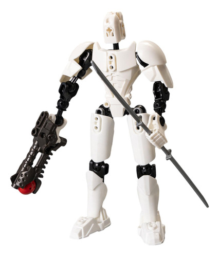 Figura De Acción De Robot Modelo Móvil Articulado Blanco