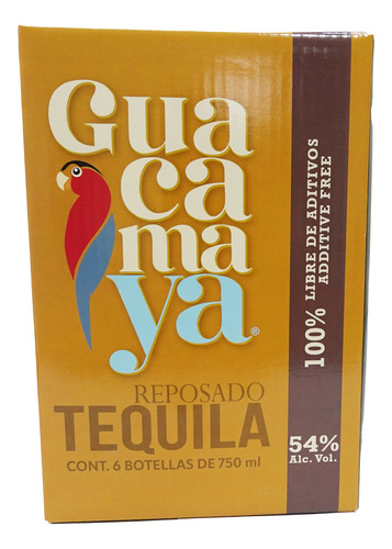 Caja Tequila Guacamaya Reposado - Pack 6 Botellas 54% 750 Ml