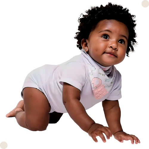 Bandana Infantil Com Mordedor Animais Rosa 15285 - Buba