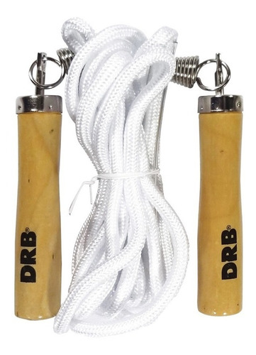 Imagen 1 de 3 de Soga Saltar Drb Mango Madera Con Destorcedor Gym Fitness
