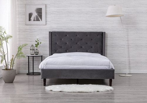 Life Premiere Classics Cabecero Cama Terciopelo Gris 51  007