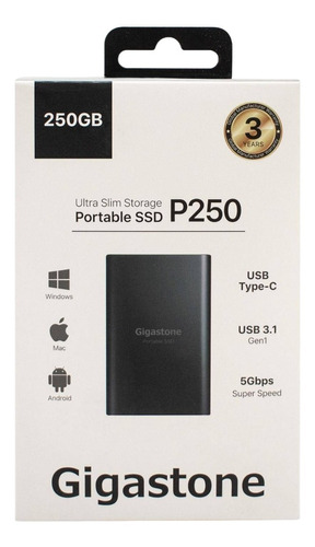 Disco Duro Externo Sólido 256gb Ssd Usb3.1 - Tipo C Portable