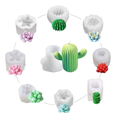 9 Molde De Resina De Cactus Suculento Molde De Silicona Para