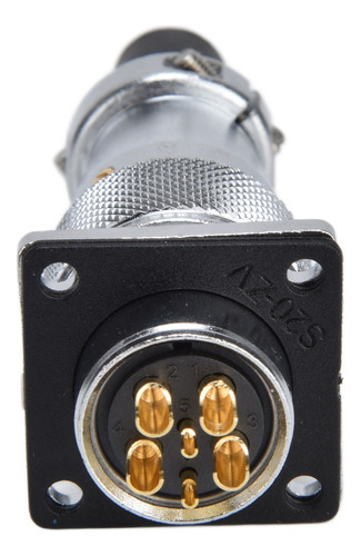 Conector De Aviación Circular De 6 Pines Para Montaje En Pan