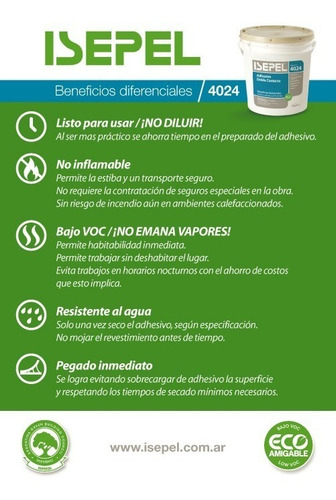 Imagen 3 de 10 de Adhesivo Doble Contacto 10kg Isepel 4024 Alfombra P.vinilico
