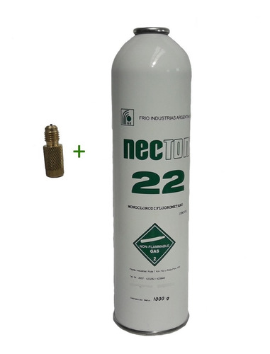 Lata Gas Refrigerante R-22 X 1kg Necton + Valvula Para Lata