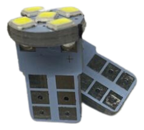 Par Lampada Esmagada Led Meia Luz Farol 5 Leds T10 12v