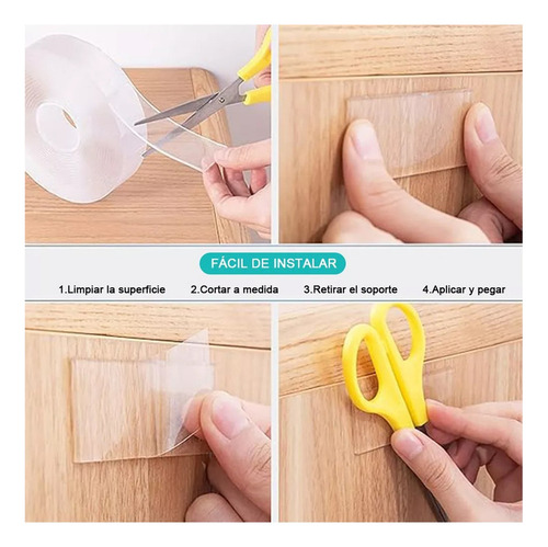 Wv Cinta Nano Tape Transparente De Doble Cara De 5 M X 3 Cm