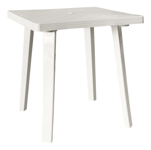 Mesa Plástica Cuadrada 70x70 Cm Patas Desmontables Quality Color Blanco