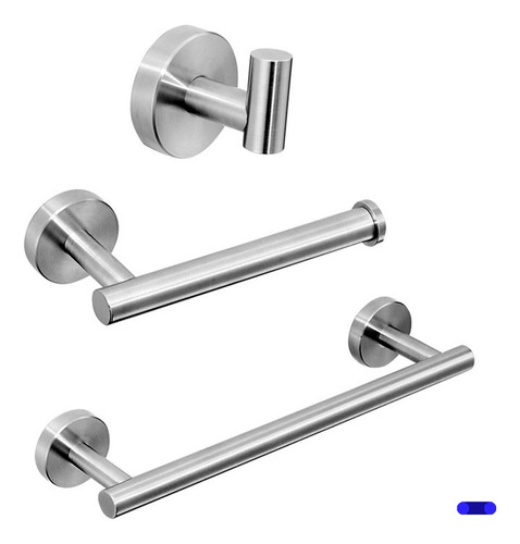 Set Accesorios De Baño Toallero Acero Inoxidable 9 Piezas Color Plateado Kitul Home