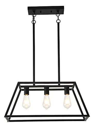 Lmparas De Techo Colgantes - Negro Mate - 3 Luces - Estilo I