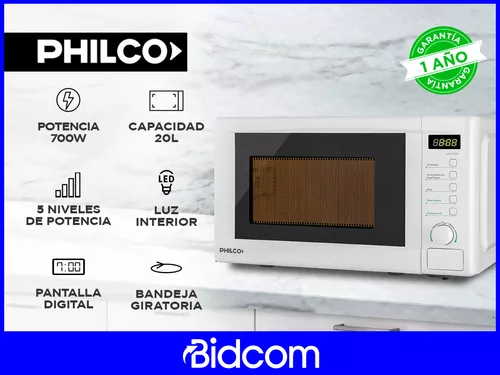 Philco - Microondas Philco Capacidad 20 Lts 700w Blanco